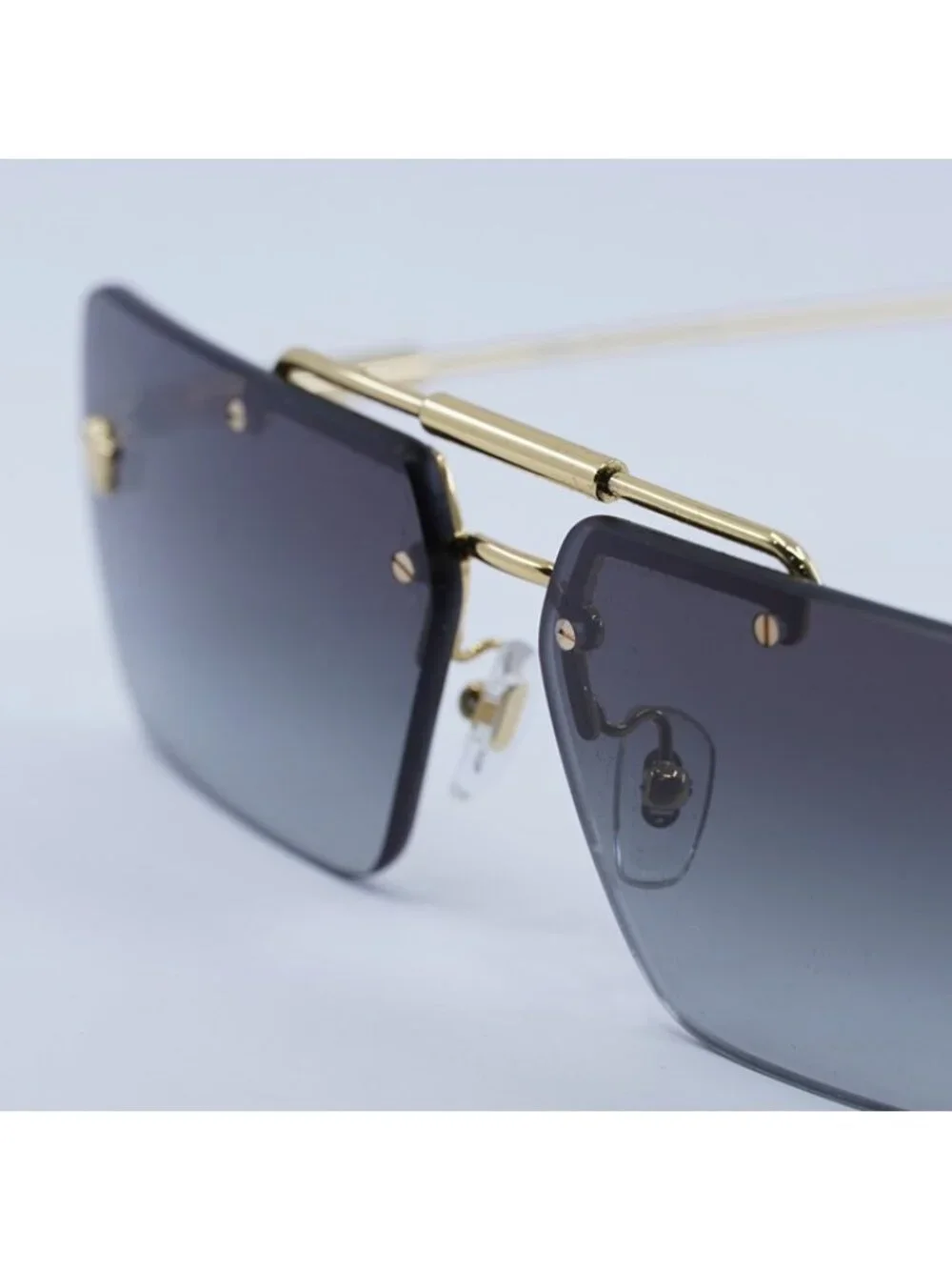 Versace VE2245 10028G Sunglasses Gold Rectangle Frame, Grey Gradient Lenses